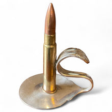 Load image into Gallery viewer, Beautiful upcycled silver plated Victorian era steampunk style bud vase handmade from vintage cutlery