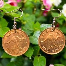 Load image into Gallery viewer, Upcycled & repurposed 1963 Australian penny coin earrings