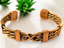 Load image into Gallery viewer, Upcycled and repurposed twisted copper wire bracelet