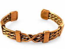 Load image into Gallery viewer, Upcycled and repurposed twisted copper wire bracelet