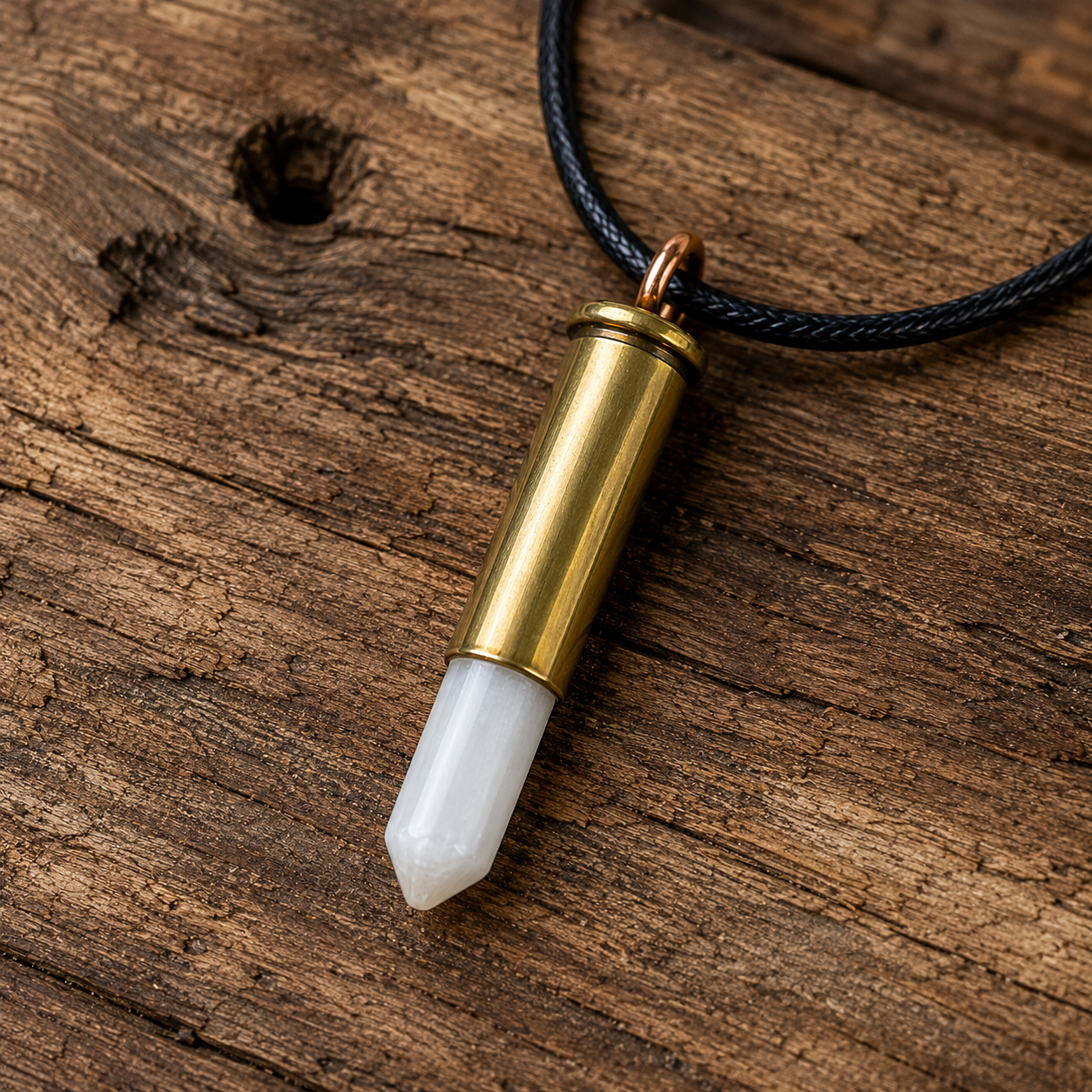 Frontier Pendant | Vintage Cartridge & Semi-Precious Stone