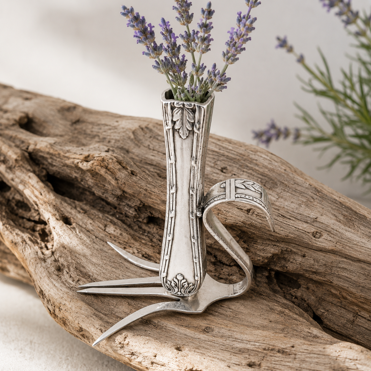 Victorian Silver Plate Bud Vase | Handcrafted Reclaimed Home Décor