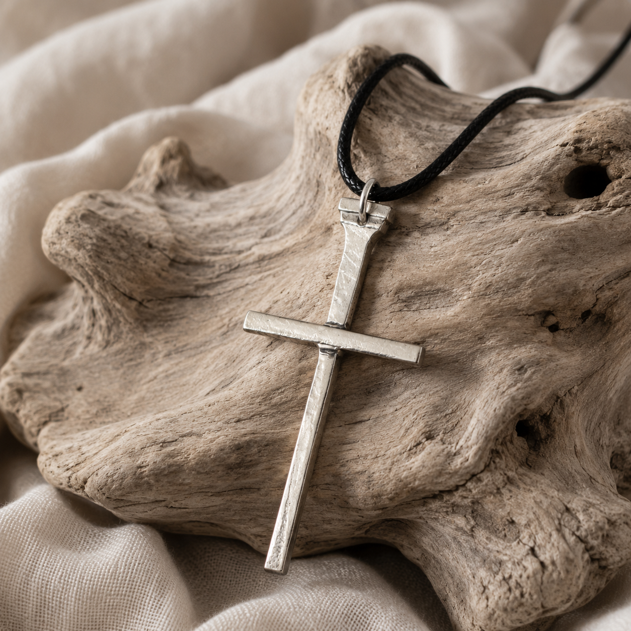 Fork Tine Cross Pendant | Handcrafted Reclaimed Silver Plated Jewellery