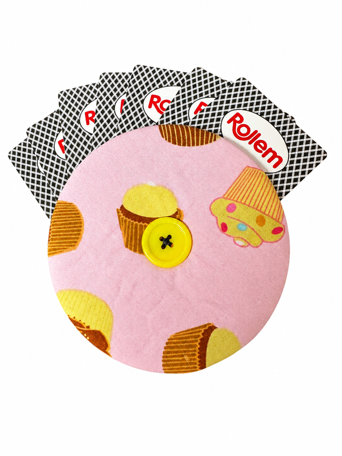 Reversible Coffee & Cupcakes Card Holder | Handcrafted Reclaimed Fabric Card Game Accessory