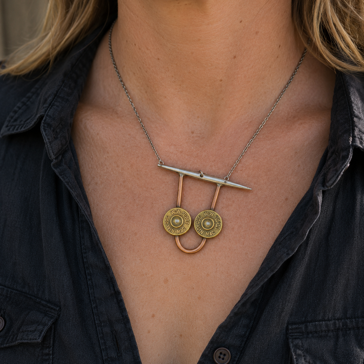 Frontier Pendant | Handcrafted Copper & Fork Tine Detail
