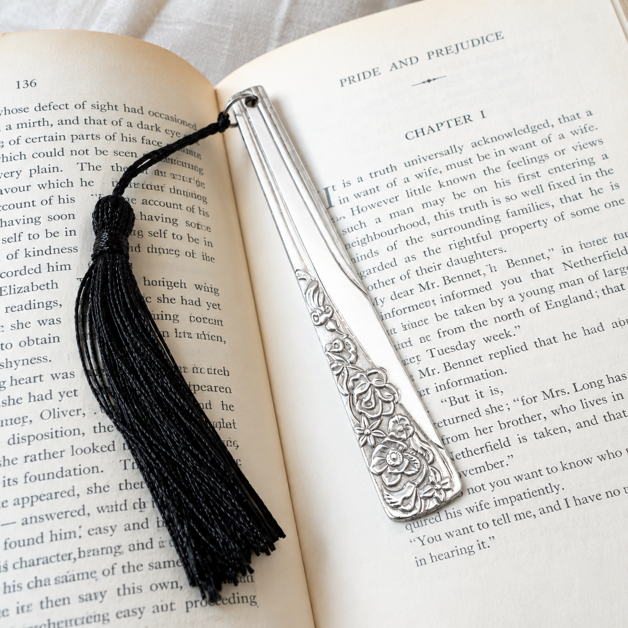 Vintage Sweet Roses Bookmark | Handcrafted from Vintage Cutlery