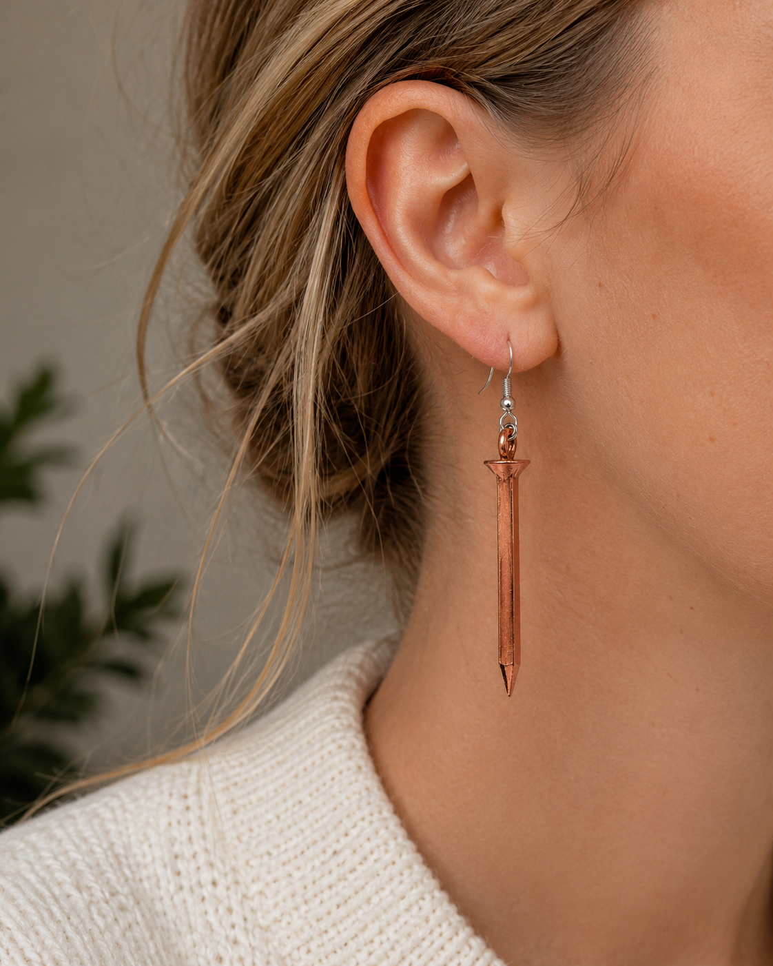 Copper Nail Earrings | Handcrafted Reclaimed Copper Jewellery