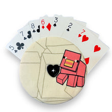 Load image into Gallery viewer, Upcycled double sided round padded playing card holder for kids or adults MINECRAFT