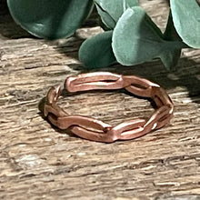Load image into Gallery viewer, Gorgeous upcycled repurposed twisted copper ring Size Z-Z1/2 approx