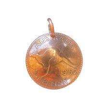 Load image into Gallery viewer, Upcycled & repurposed 1952 Australian penny pendant