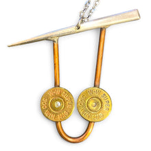 Load image into Gallery viewer, Upcycled & repurposed bullet end mounted on copper wire with fork tyne