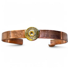 Load image into Gallery viewer, Upcycled and repurposed copper bracelet with bullet end