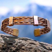 Load image into Gallery viewer, Upcycled and repurposed twisted copper wire bracelet