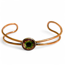 Load image into Gallery viewer, Upcycled and repurposed wire copper bracelet and cavouchon