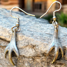 Load image into Gallery viewer, Upcycled repurposed vintage silver plate sugar tong end earings