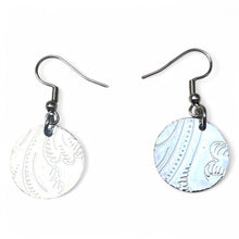 Load image into Gallery viewer, Upcycled repurposed vintage silver tray earings