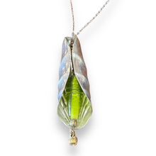 Load image into Gallery viewer, Stunning upcycled repurposed silver plated & glass beads pendant necklace made from vintage spoon