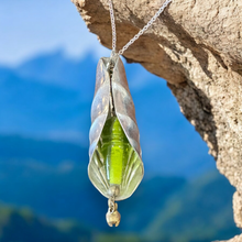 Load image into Gallery viewer, Stunning upcycled repurposed silver plated & glass beads pendant necklace made from vintage spoon