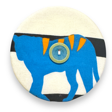Load image into Gallery viewer, Upcycled double sided round padded playing card holder for kids or adults ABSTRACT TIGER