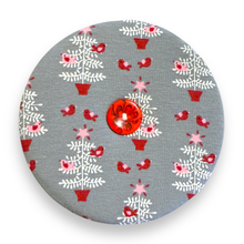 Load image into Gallery viewer, Upcycled double sided round padded playing card holder for kids or adults CHRISTMAS