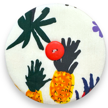 Load image into Gallery viewer, Upcycled double sided round padded playing card holder for kids or adults ABSTRACT TIGER