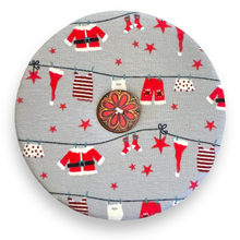 Load image into Gallery viewer, Upcycled double sided round padded playing card holder for kids or adults CHRISTMAS