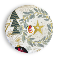 Load image into Gallery viewer, Upcycled double sided round padded playing card holder for kids or adults CHRISTMAS