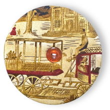 Load image into Gallery viewer, Upcycled double sided round padded playing card holder for kids or adults OLDE WORLD CARRIAGE