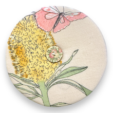 Load image into Gallery viewer, Upcycled double sided round padded playing card holder for kids or adults DEER & RABBIT
