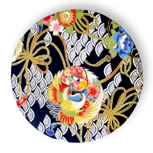 Load image into Gallery viewer, Upcycled double sided round padded playing card holder for kids or adults ORIENTAL