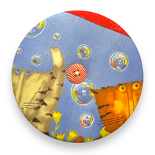 Load image into Gallery viewer, Upcycled double sided round padded playing card holder for kids or adults CUTE CATS