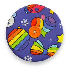 Load image into Gallery viewer, Upcycled double sided round padded playing card holder for kids or adults ELEPHANT