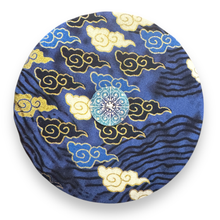 Load image into Gallery viewer, Upcycled double sided round padded playing card holder for kids or adults WIZARD HOUSE