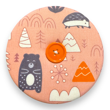 Load image into Gallery viewer, Upcycled double sided round padded playing card holder for kids or adults BEARS & HOGS