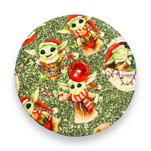 Load image into Gallery viewer, Upcycled double sided round padded playing card holder for kids or adults ALIEN CHILD
