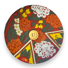 Load image into Gallery viewer, Upcycled double sided round padded playing card holder for kids or adults CLASSIC VINTAGE