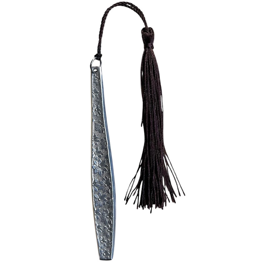 Gorgeous bookmark with black tassel made from upcycled vintage cutlery (Copy)