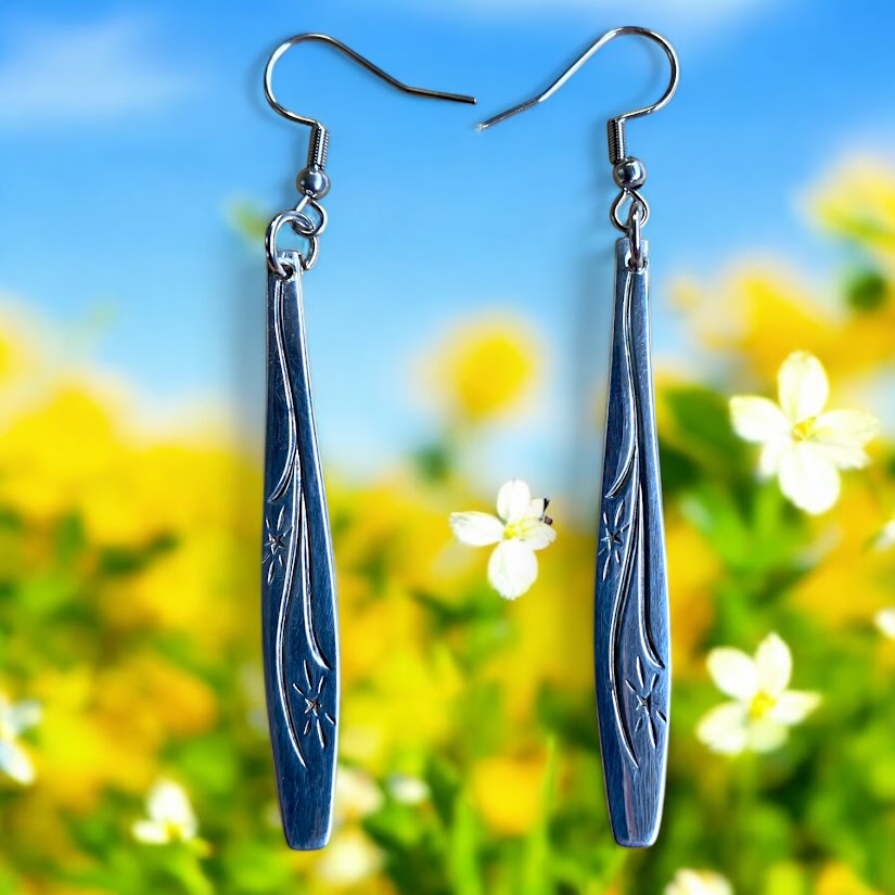 Upcycled repurposed beautiful vintage spoon handle earrings