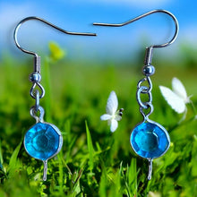 Load image into Gallery viewer, Upcycled repurposed beautiful vintage turquoise glass bead earrings
