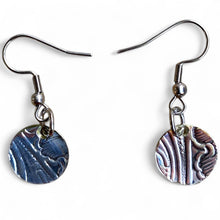 Load image into Gallery viewer, Upcycled repurposed vintage silver tray earings
