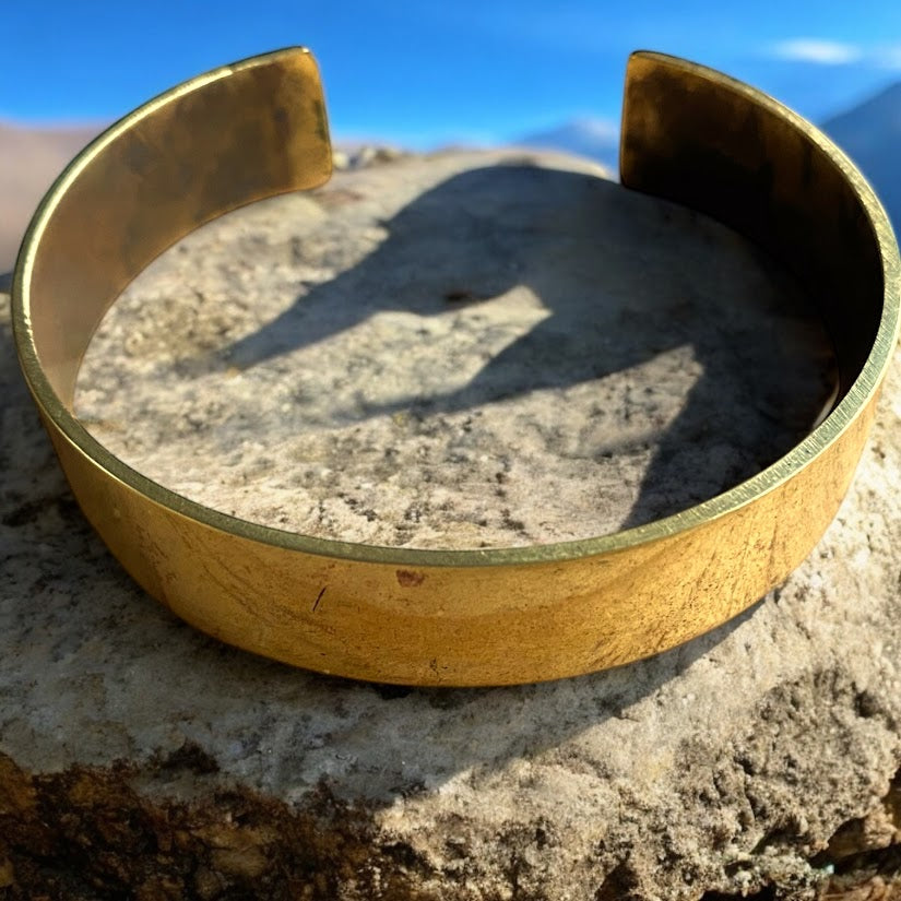 Upcycled and repurposed solid brass bracelet
