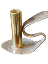 Load image into Gallery viewer, Beautiful upcycled silver plated Victorian era steampunk style bud vase handmade from vintage cutlery
