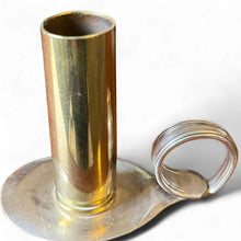 Load image into Gallery viewer, Beautiful upcycled silver plated Victorian era steampunk style bud vase handmade from vintage cutlery

