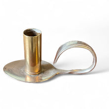 Load image into Gallery viewer, Beautiful upcycled silver plated Victorian era steampunk style bud vase handmade from vintage cutlery
