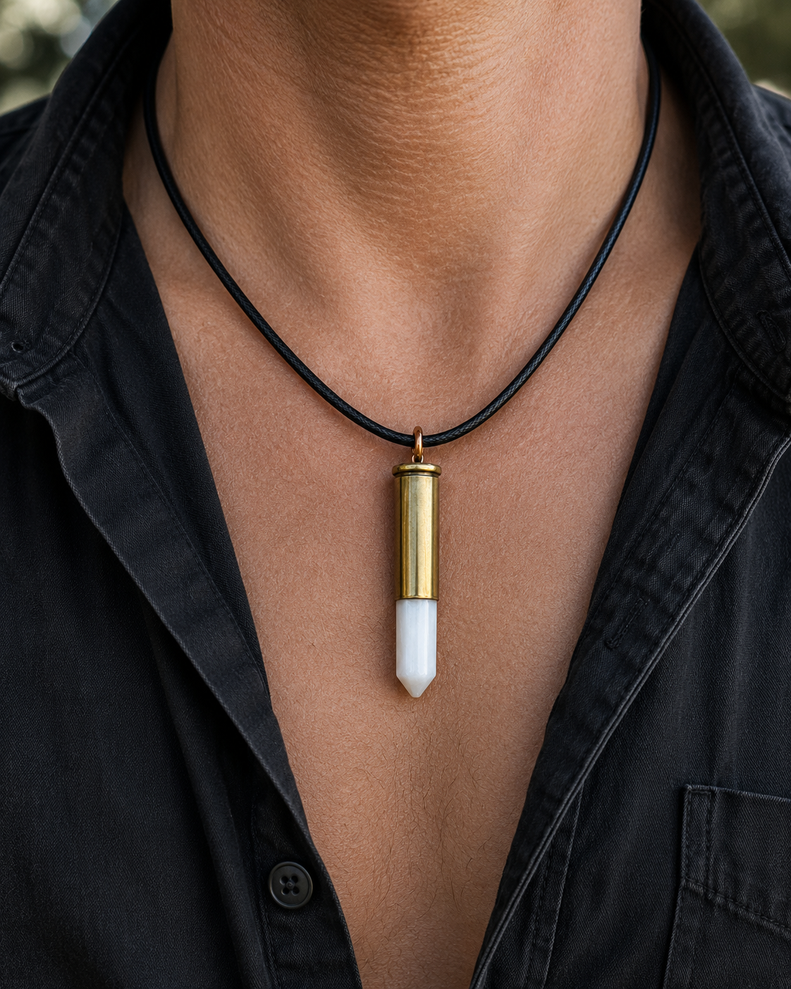 Frontier Pendant | Vintage Cartridge & Semi-Precious Stone