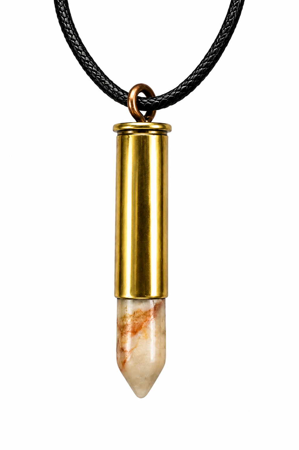 Frontier Pendant | Vintage Cartridge & Natural Veined Stone