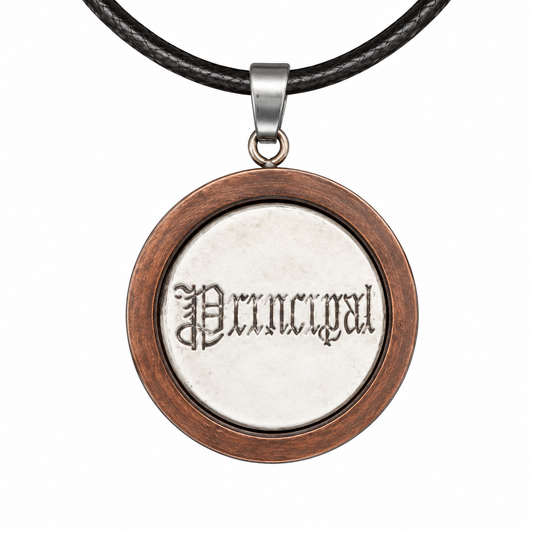 Vintage Organ Stop Pendant Necklace | Handcrafted Reclaimed Wood & Metal