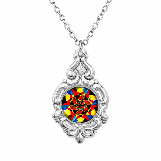 Kaleidoscope Pendant Necklace | Handcrafted Reclaimed Silver-Plated Jewellery