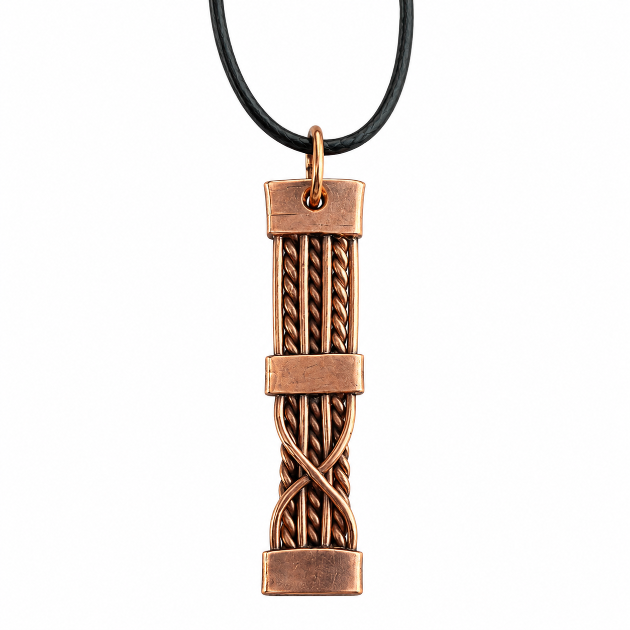 Twisted Copper Wire Pendant Necklace | Handcrafted Reclaimed Copper Jewellery