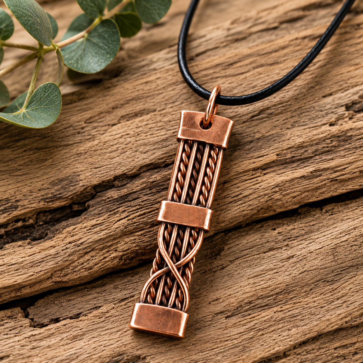 Twisted Copper Wire Pendant Necklace | Handcrafted Reclaimed Copper Jewellery